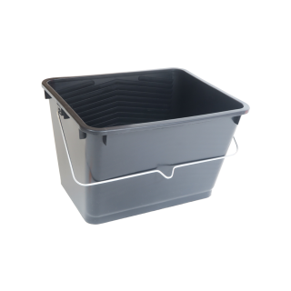 BLACK RECTANGULAR PLASTIC TRAY 14L